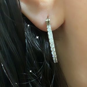 Earrings, hoops with gemstone. Not new, but pretty